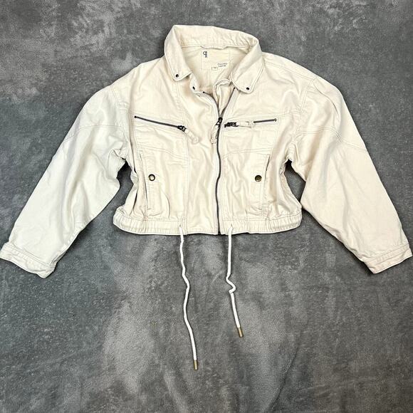 Pilco Jackets & Blazers - Pilcro Anthropologie Tidal Moto  White Utility Jacket Womens M White